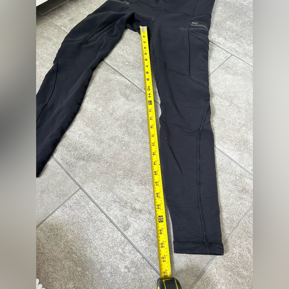 Lululemon Fleece Lined Leggings Black Running Size 6 - Picture 9 of 12